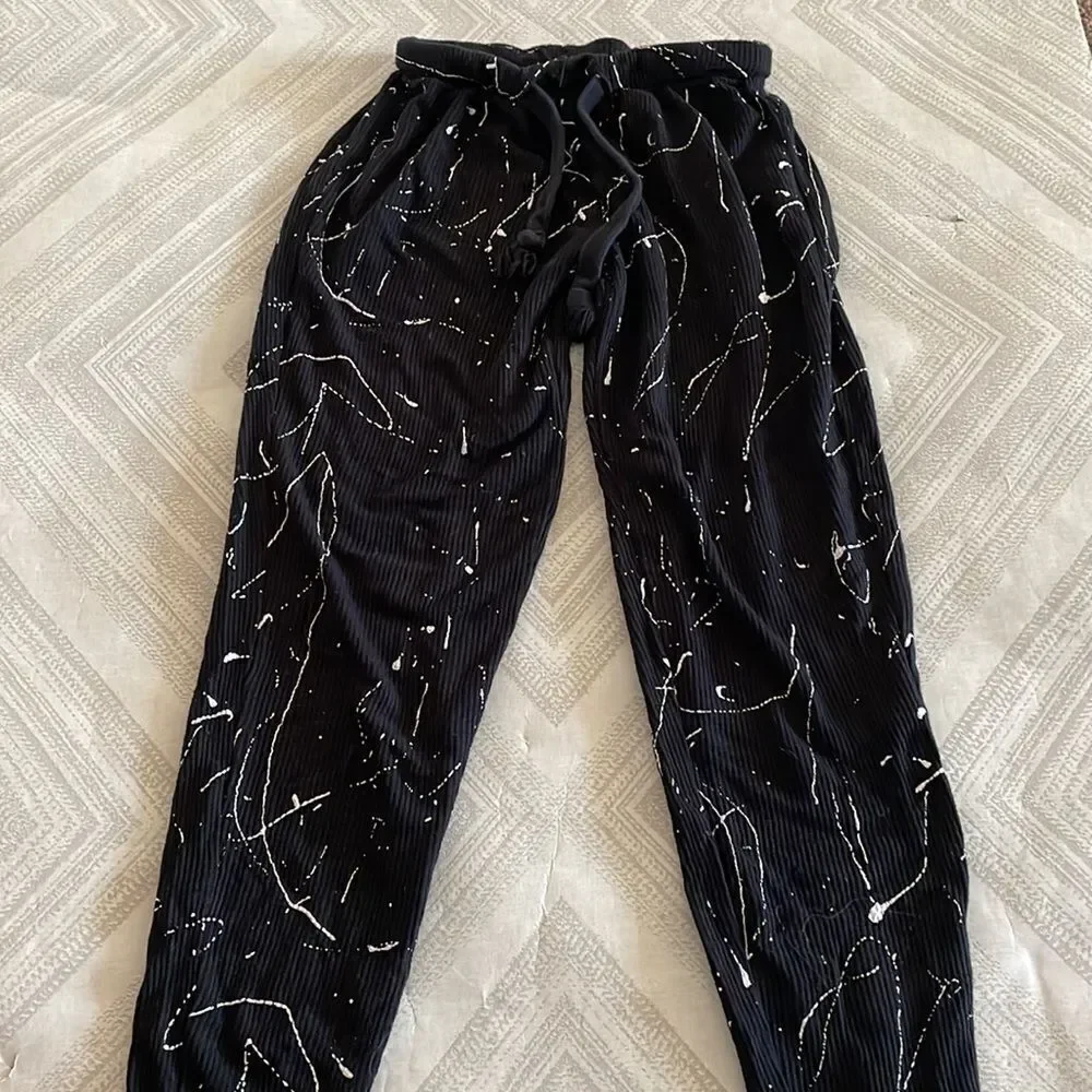 Katie J NYC Couture Girls Black with White Splatter Matching Top & Pants